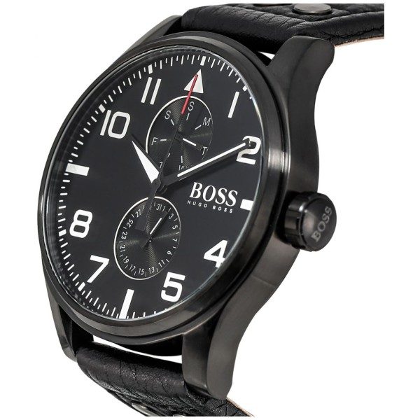 Hugo-Boss-Aeroliner-Maxx-Men-Black-Dial-Leather-Band-Watch-1513083-side